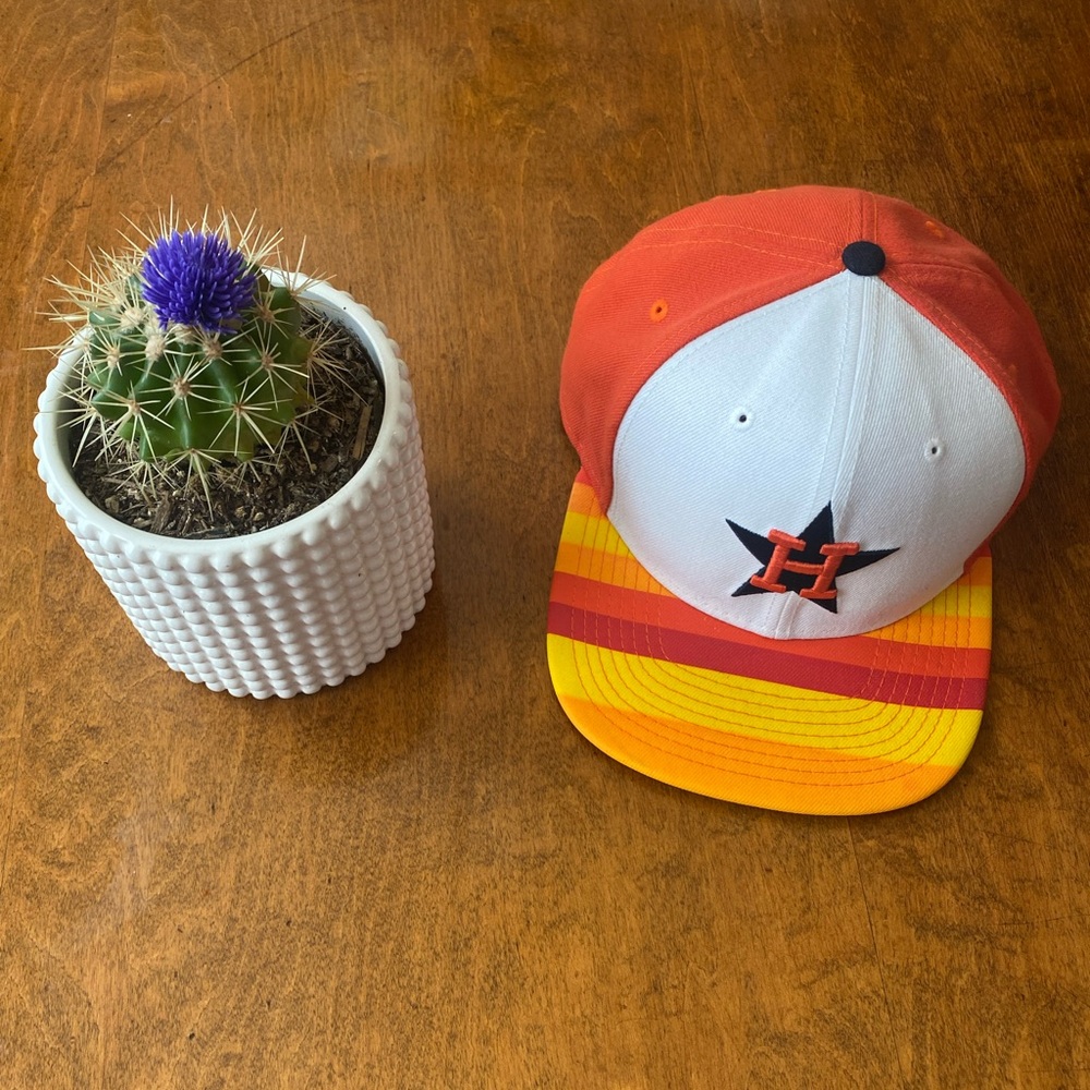 New Era 59FIFTY Houston Astros Cooperstown Adjustable Hat Retro Rainbow Brim